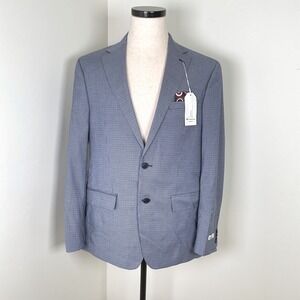 Ben Sherman Men's Blue Houndstooth Slim Fit‎ Tailoring Blazer Jacket 42R